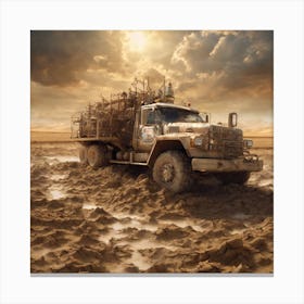 Truck In The Mud Canvas Print