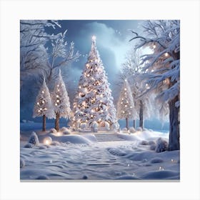 Leonardo Diffusion Xl A Realistic Snowy Winter Christmas Scene 0 Canvas Print