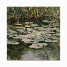 Water Lilies Setting Sun, Claude Monet 4 Canvas Print