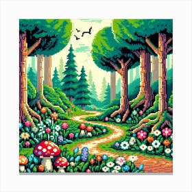 8-bit forest 1 Canvas Print