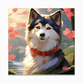 Japanese dog Canvas Print