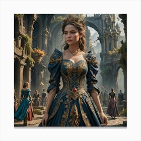 Beautiful Women In Dress Canvas Print