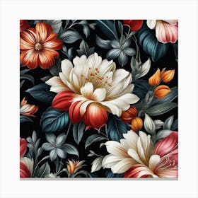 Floral Wallpaper 19 Canvas Print