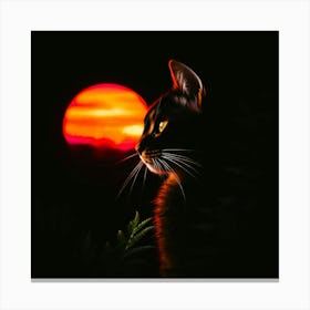 Cat In The Sunset Canvas Print