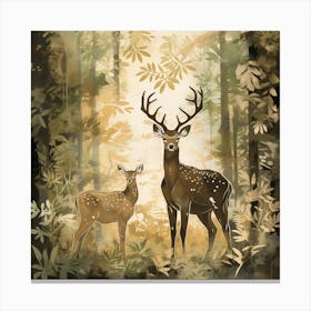 Deer In The Woods 2 Canvas Print