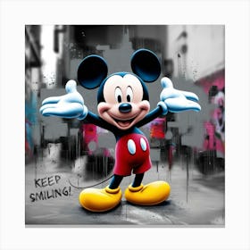 Mickey Mouse Keep Smiling Canvas Print