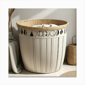 Rattan Basket Canvas Print