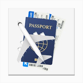 Passport And Airline Tickets Canvas Print