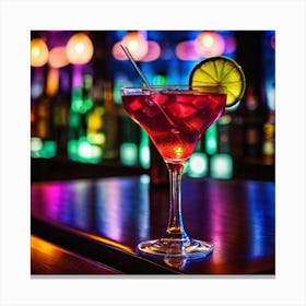 Cocktail At A Bar 1 Canvas Print