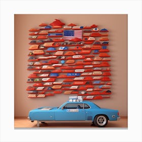 3D American vintage car Canvas Print