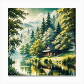 House By The River 3 Canvas Print