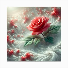 Rose Fractal Art Canvas Print