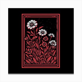 Flowers In A Frame Canvas Print