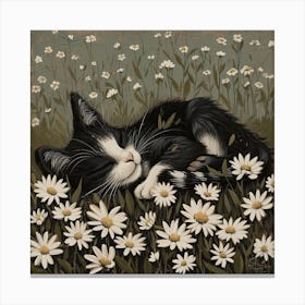 Sleeping Kitten Fairycore Painting 3 Canvas Print