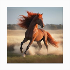 Red Horse Galloping Canvas Print