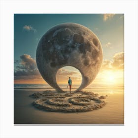Moon In The Sand Canvas Print