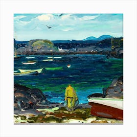 Boat In The Harbour Canvas Print