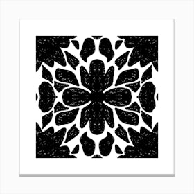 Black And White Floral Pattern 18 Canvas Print