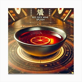 Red Rice Wine Splash Scifi Canvas Print