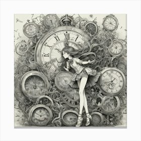 Clock Girl Canvas Print