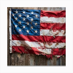 An Aging American Flag Crushed Lightly At The Corners Worn Yet Radiant Against The Passage Of Time (1) Canvas Print