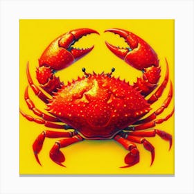 Red Crab Yellow Kitchen Restaurant Canvas Print