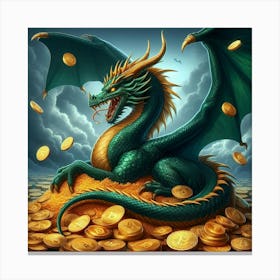 Bitcoin Dragon Guardian D3 Canvas Print