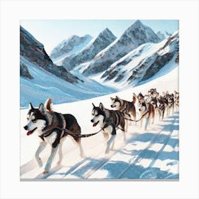 Husky Sled Dogs Canvas Print