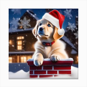 Cute Christmas Puppy Canvas Print