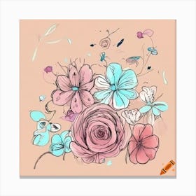 Flowers And Butterflies Canvas Print