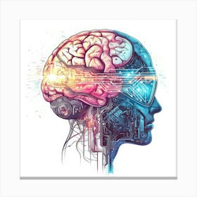 Person'S Brain.Generated AI. Wall Art Print Toile