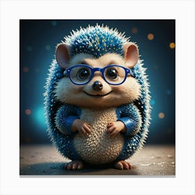 Hedgehog With Glasses 6 Canvas Print