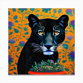 Panther In A Pot Canvas Print