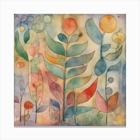 Blossoming, Paul Klee Botanical Abstract Art Print 6 Canvas Print