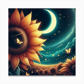 Sunflowers And Butterflies 23 Canvas Print