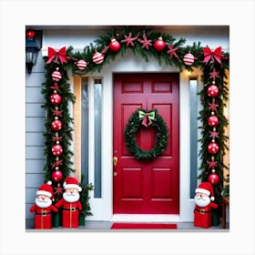 Christmas Door Decorations 7 Canvas Print