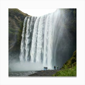 Waterfall In Iceland Canvas Print