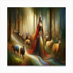 Fairy In The Forest Canvas Print