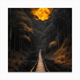 Full Moon Over The Woods 1 Canvas Print
