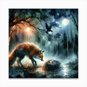 Fox And Crow Canvas Print