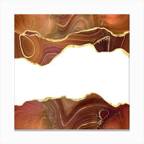 Orange Gold Glitter Agate Texture 06 1 Canvas Print