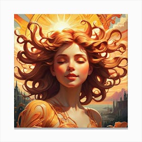 Girl With Long Hair Canvas Print