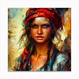 Portrait Of Gypsy Woman 1 Canvas Print
