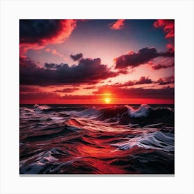 Sunset Over The Ocean 197 Canvas Print