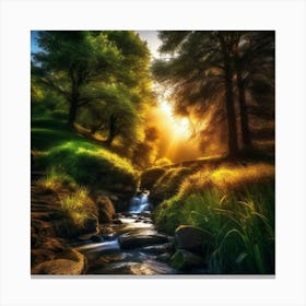 Stream In The Forest 14 Canvas Print