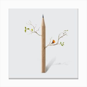 Pencil Tree Square Canvas Print