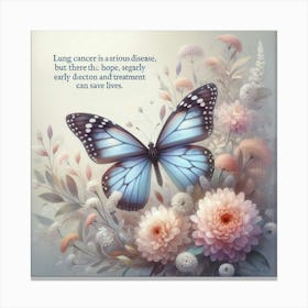 Butterfly And Flowers 1 Canvas Print