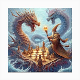 Chess With Dragons 1 Canvas Print