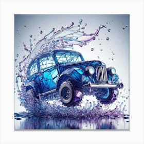 Car Splashing Water Canvas Print