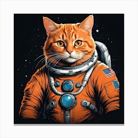 Astronaut Cat 16 Canvas Print